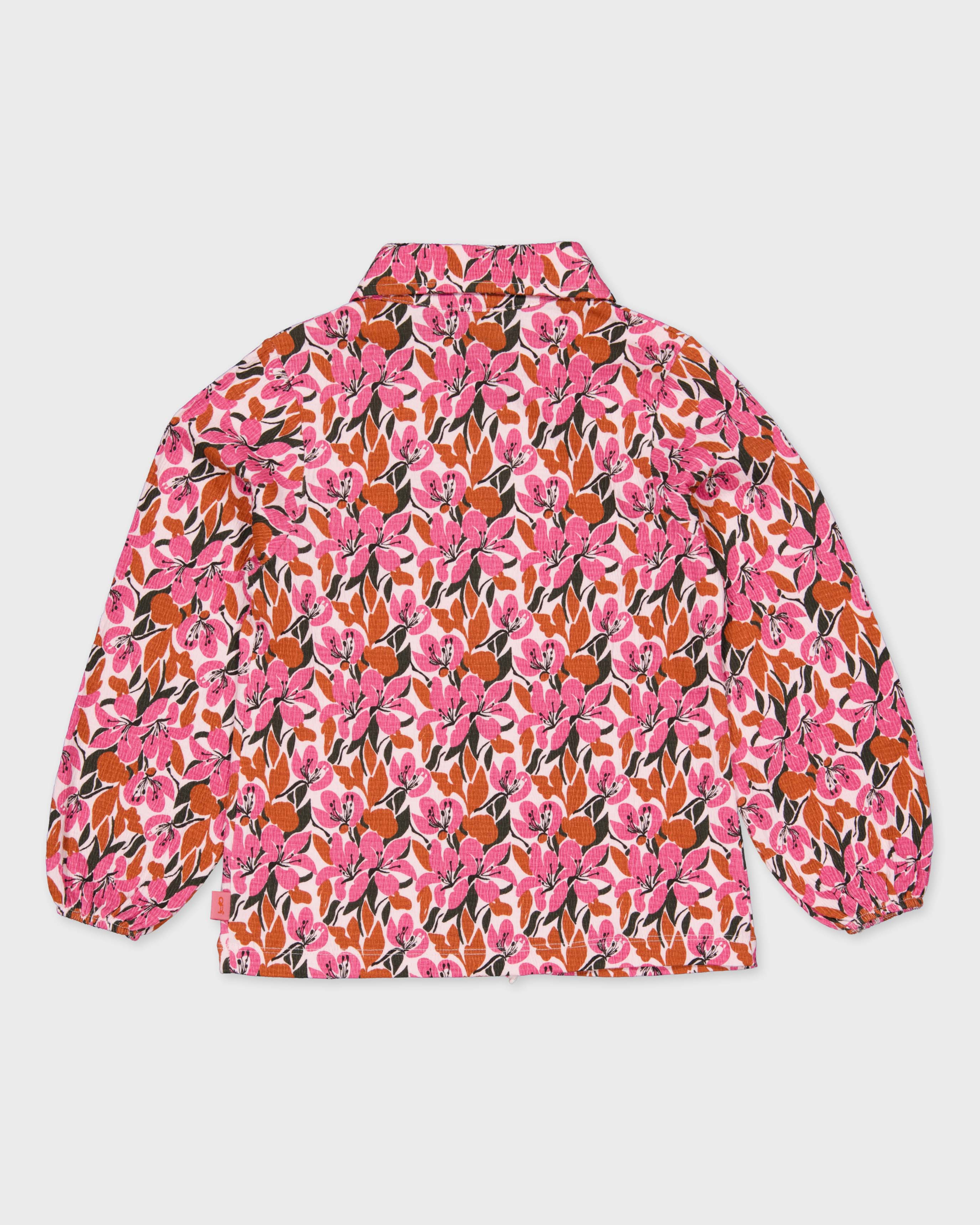 Roze blouse met kleurrijke bloemenprint | AOP Pink Blush Flower