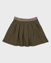 Olijfgroene rok met luipaardtailleband | Army Green