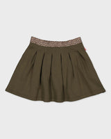 Olijfgroene rok met luipaardtailleband | Army Green