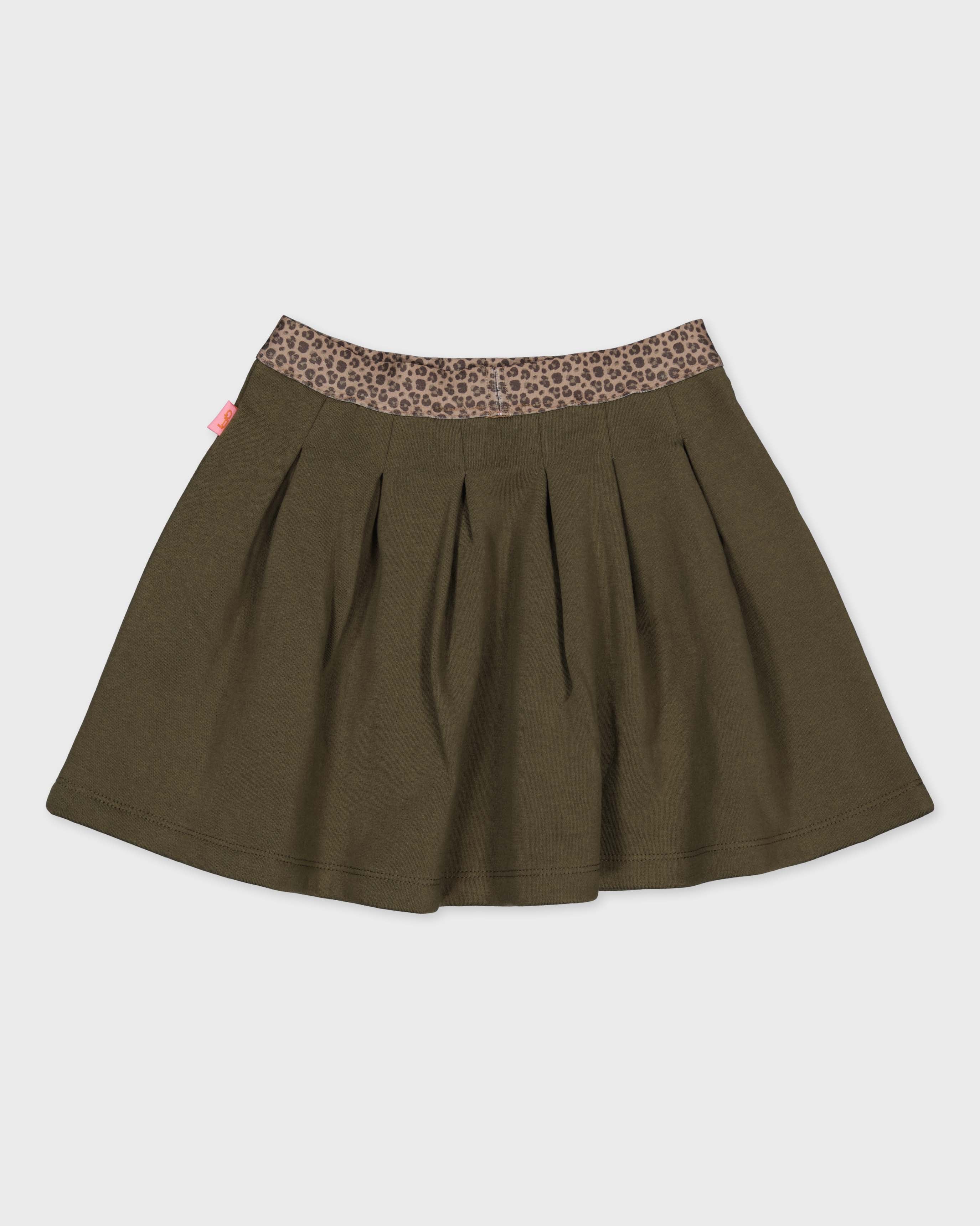Olijfgroene rok met luipaardtailleband | Army Green