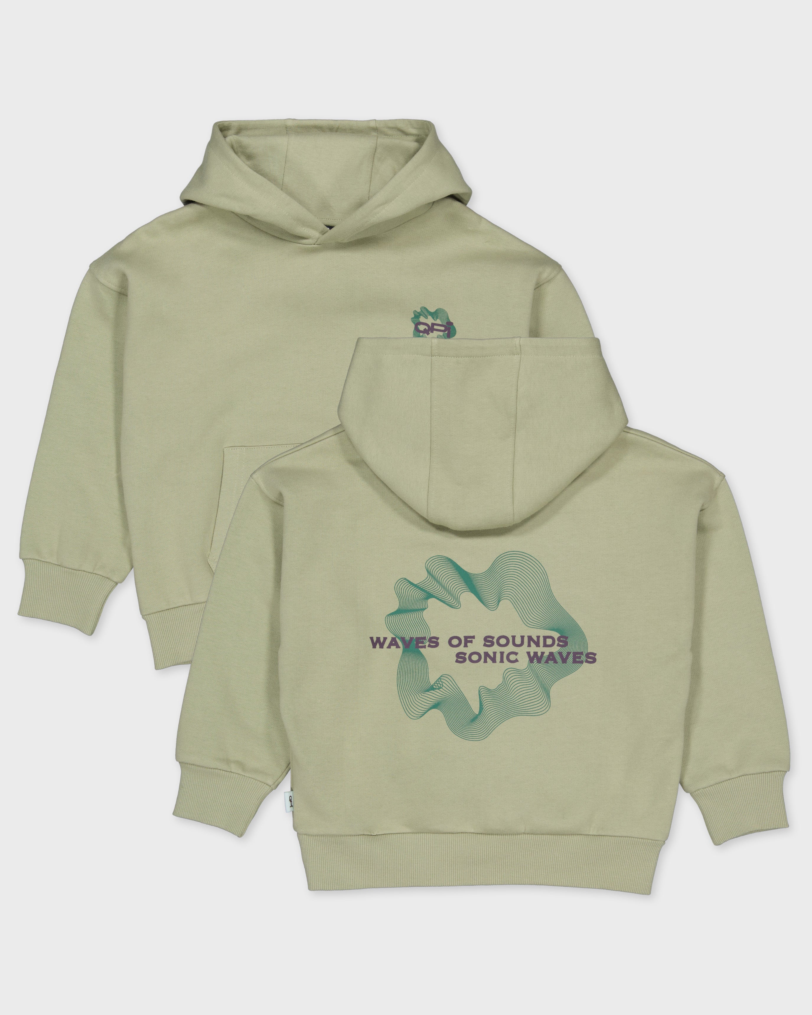 Lichtgroene hoodie met buidelzak | Sage Green