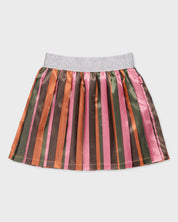 Gestreepte rok met elastische tailleband | AOP Soft Grey Stripe