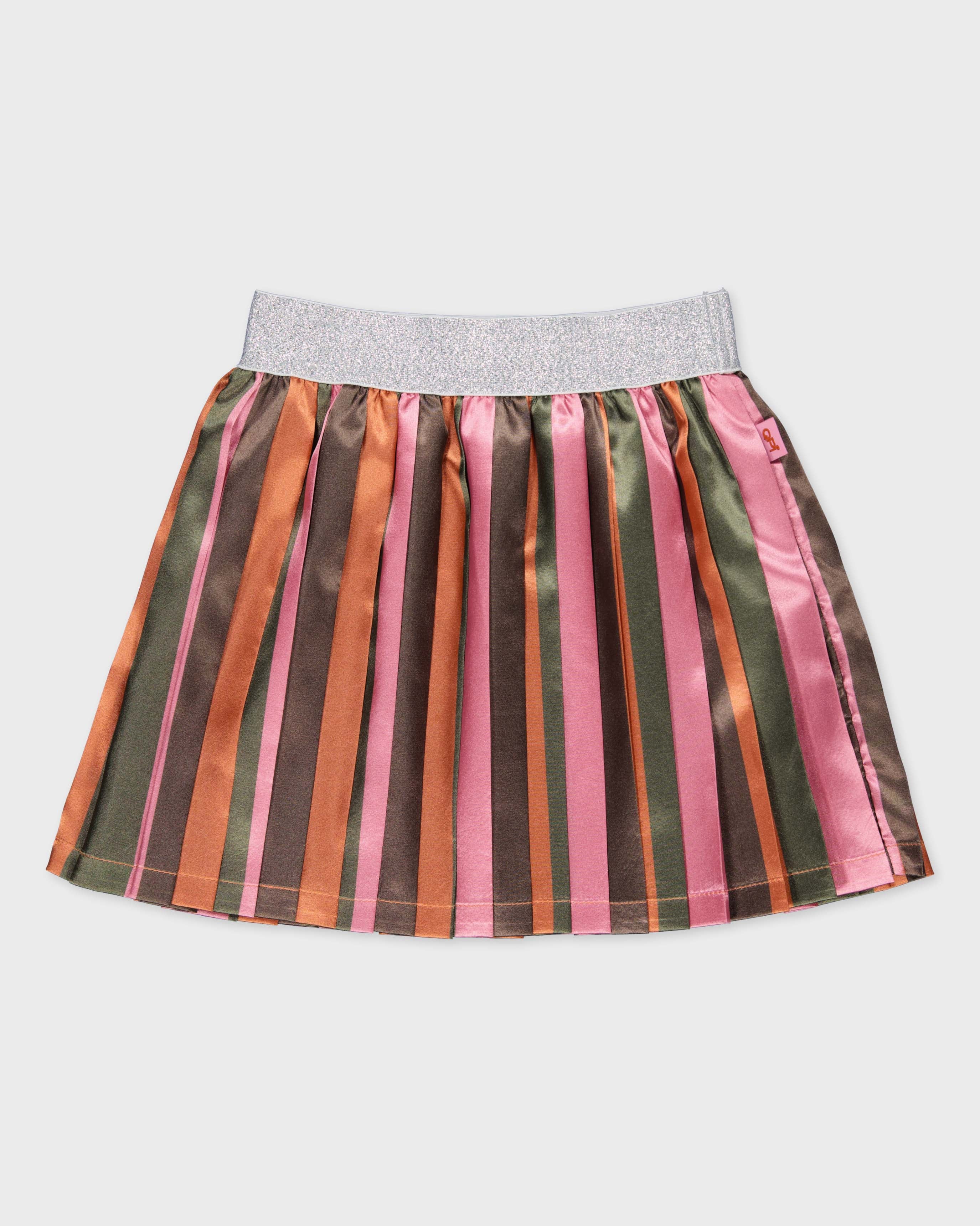 Gestreepte rok met elastische tailleband | AOP Soft Grey Stripe