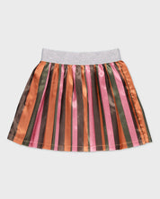 Gestreepte rok met elastische tailleband | AOP Soft Grey Stripe