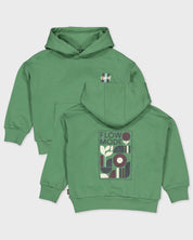 Groene hoodie met rugprint | Dark Green