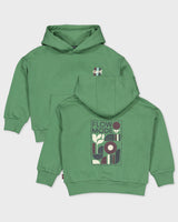 Groene hoodie met rugprint | Dark Green