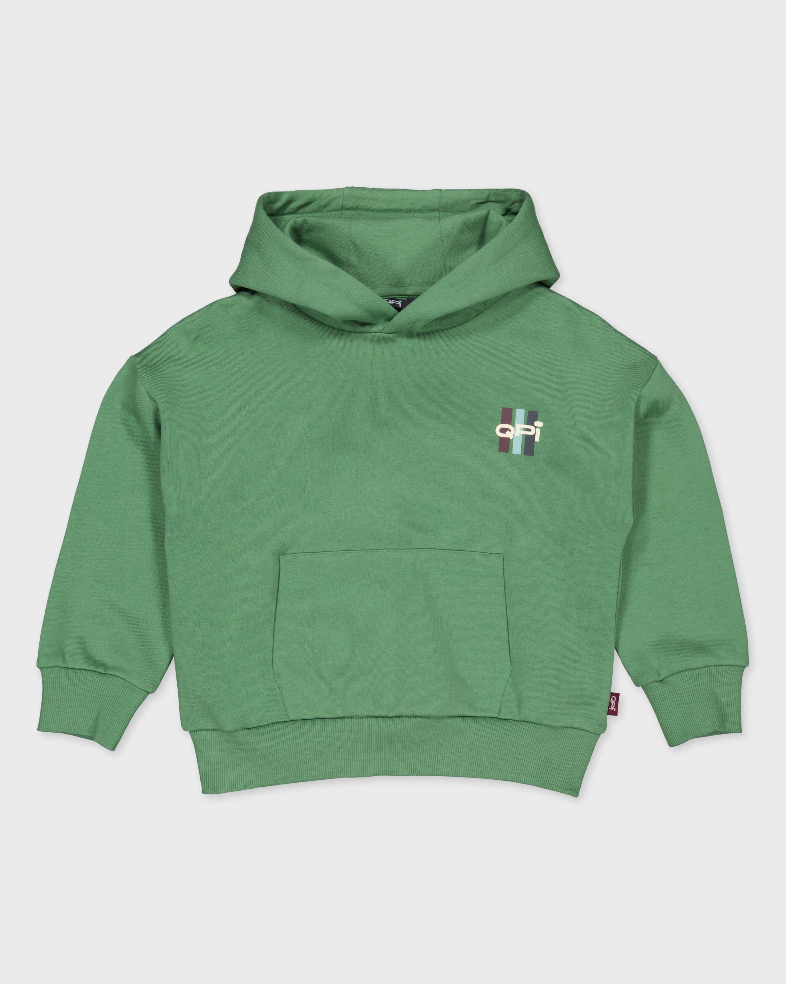Groene hoodie met rugprint | Dark Green