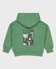 Groene hoodie met rugprint | Dark Green