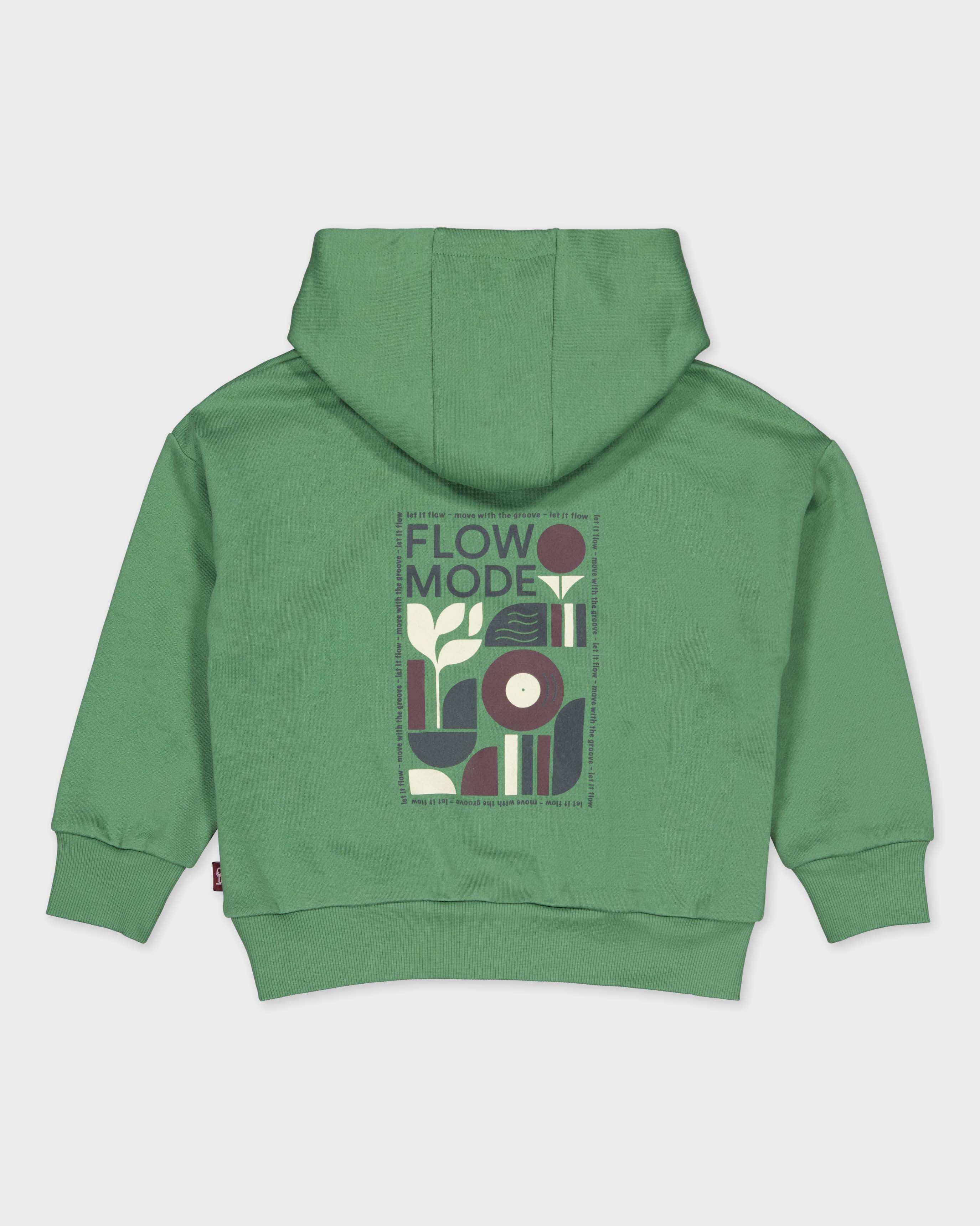 Groene hoodie met rugprint | Dark Green