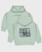 Licht mintgroene hoodie met rugprint | Blue Grey