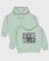 Licht mintgroene hoodie met rugprint | Blue Grey