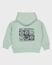 Licht mintgroene hoodie met rugprint | Blue Grey