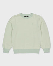 Licht mintgroene sweater met ribboorden | Blue Grey