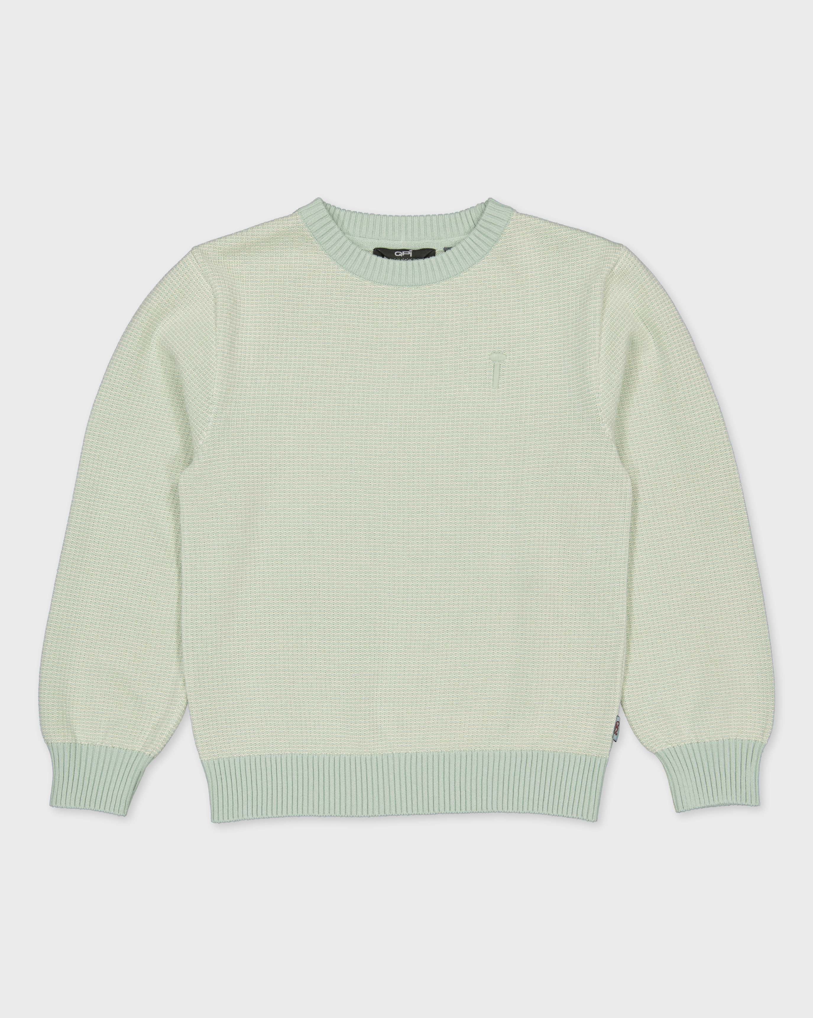 Licht mintgroene sweater met ribboorden | Blue Grey