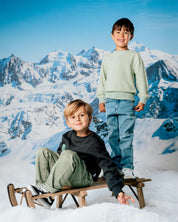 Licht mintgroene sweater met ribboorden | Blue Grey