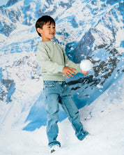 Licht mintgroene sweater met ribboorden | Blue Grey