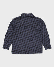Donkerblauwe coltrui met grafisch dessin | AOP Grey Graphic