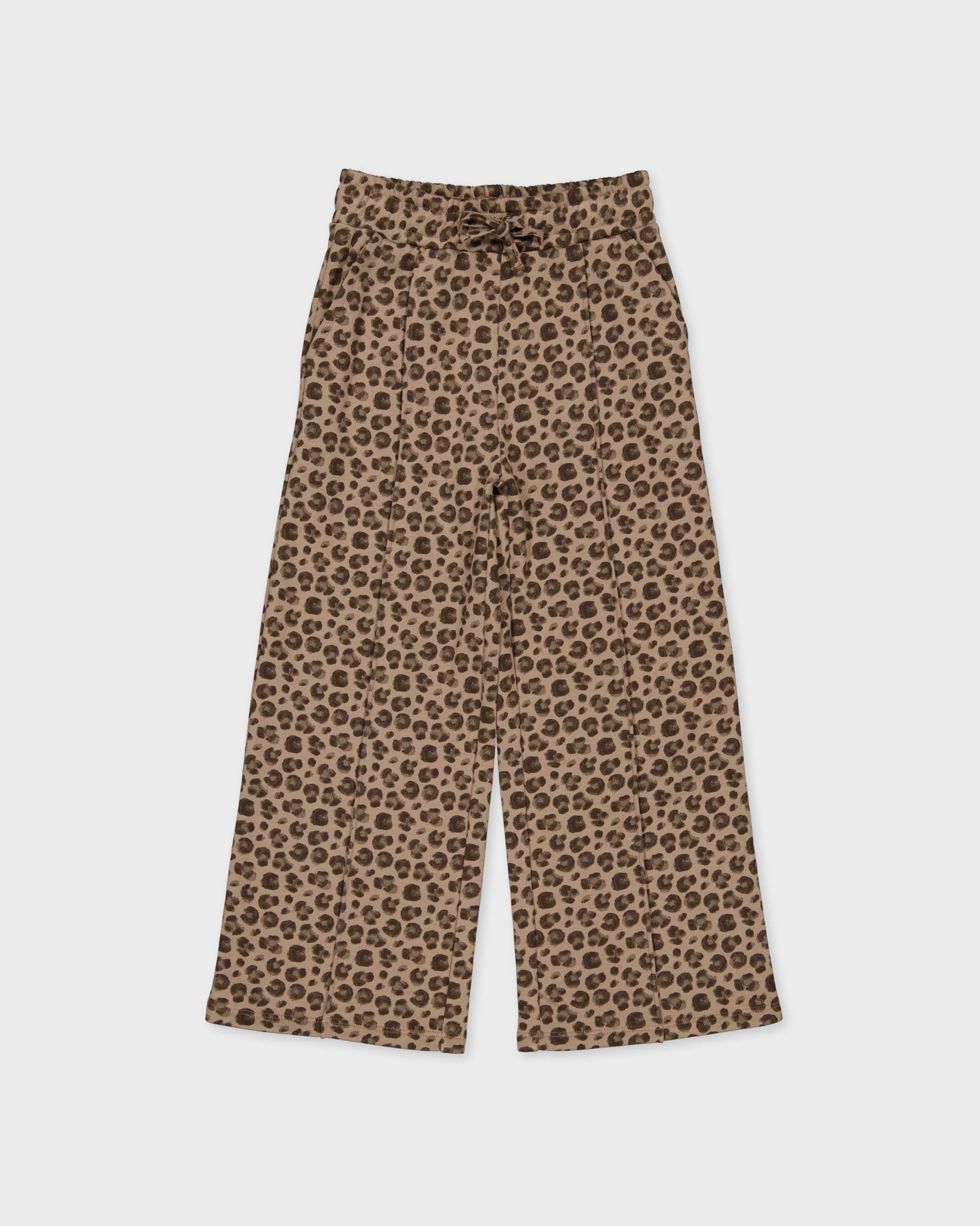 Beige broek met luipaardprint | AOP Taupe Animal