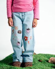 Lichtblauwe jeans met borduursels | Jeans Blue