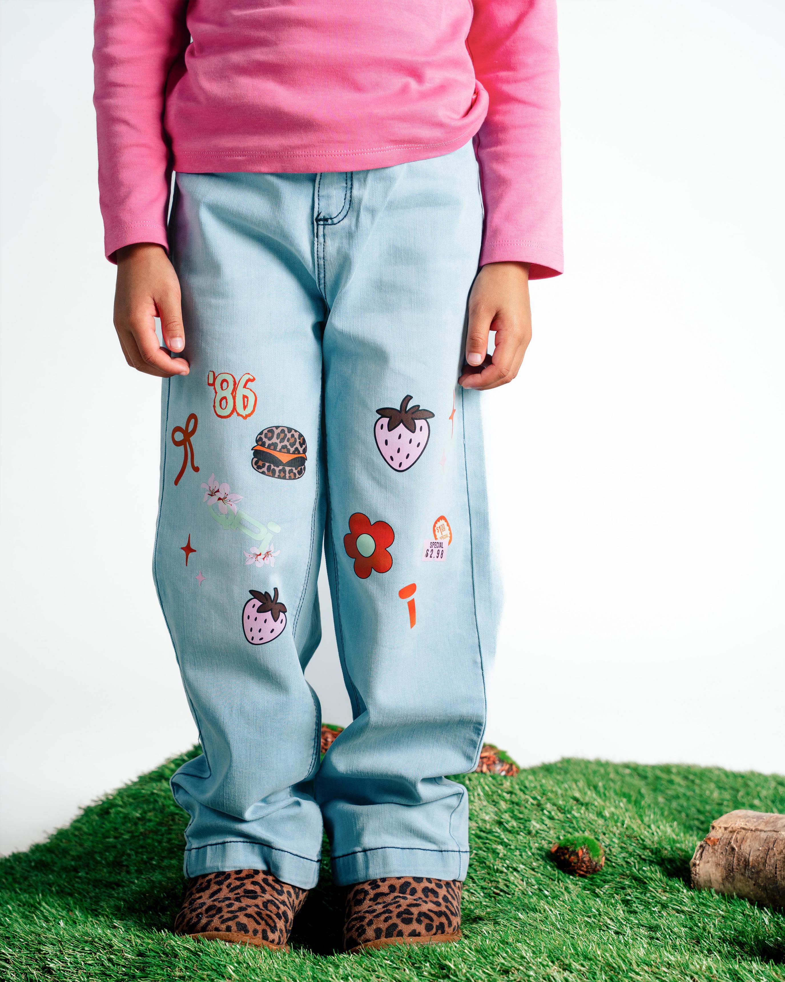 Lichtblauwe jeans met borduursels | Jeans Blue