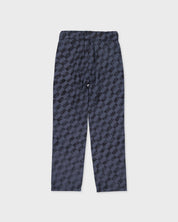 Donkerblauwe broek met all-over dessin | AOP Grey Graphic