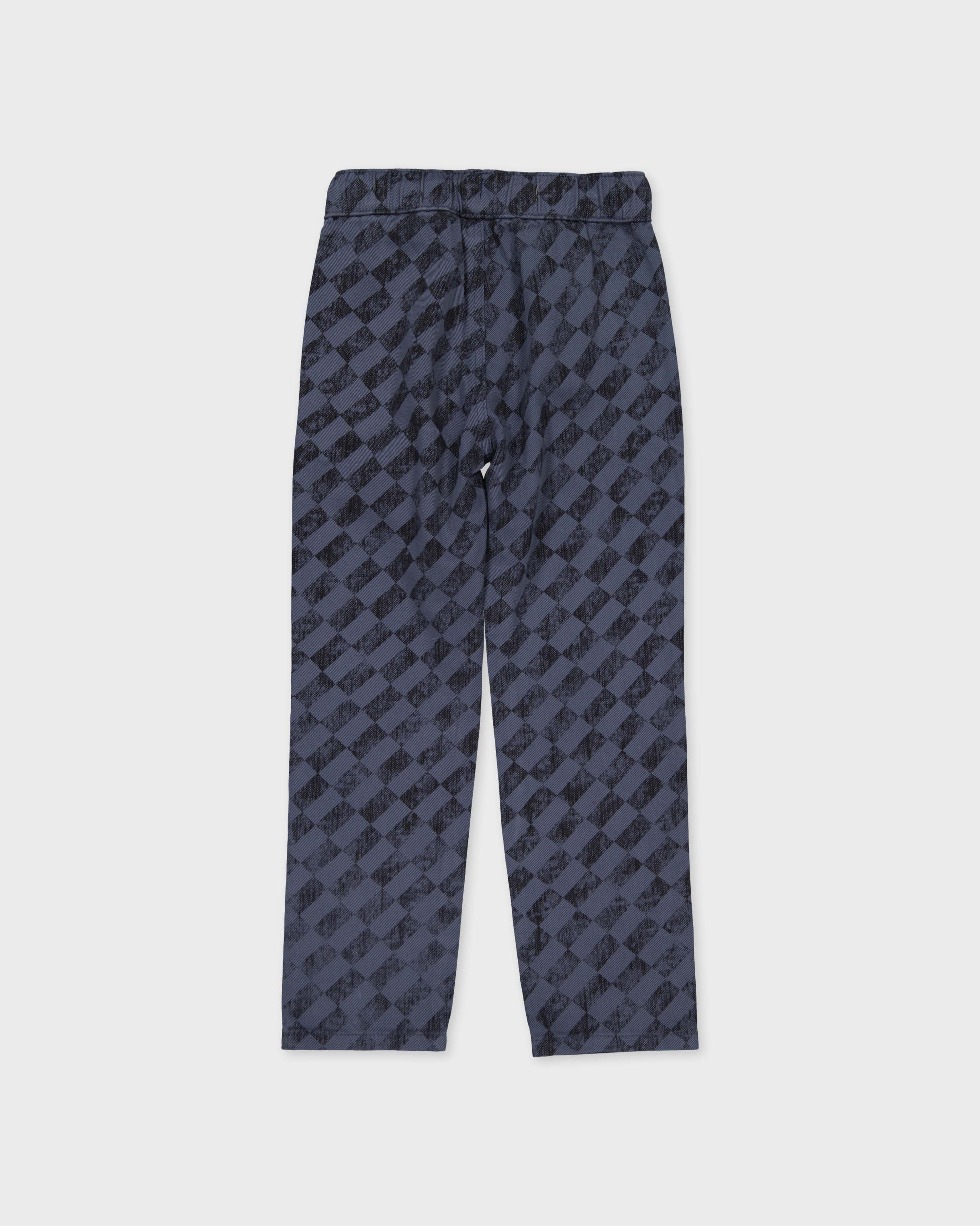 Donkerblauwe broek met all-over dessin | AOP Grey Graphic