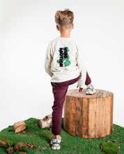 Donkergrijze joggingbroek met koord | Dark Red