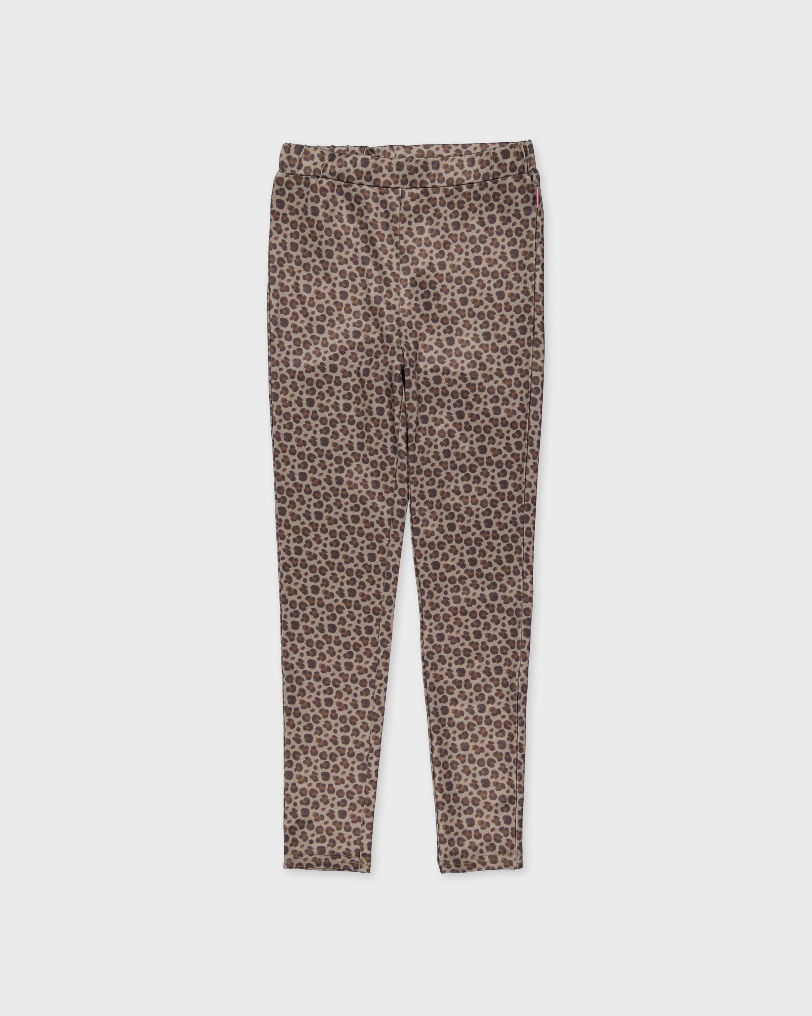 Donkerbruine legging met luipaardprint | AOP Taupe Animal