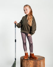 Donkerbruine legging met luipaardprint | AOP Taupe Animal