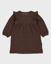 Chocoladebruine jurk met ruches | Brown