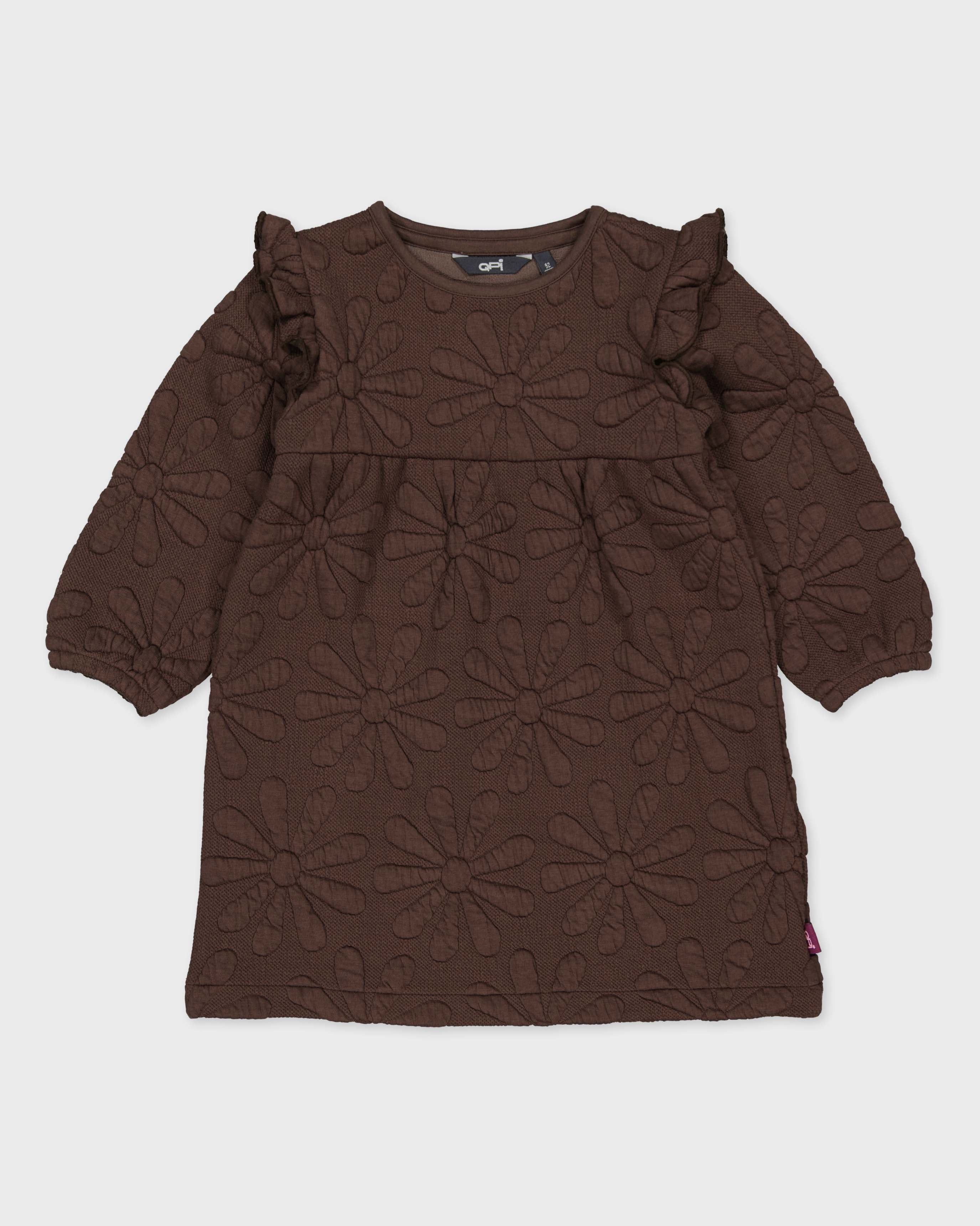 Chocoladebruine jurk met ruches | Brown