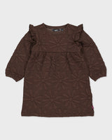 Chocoladebruine jurk met ruches | Brown