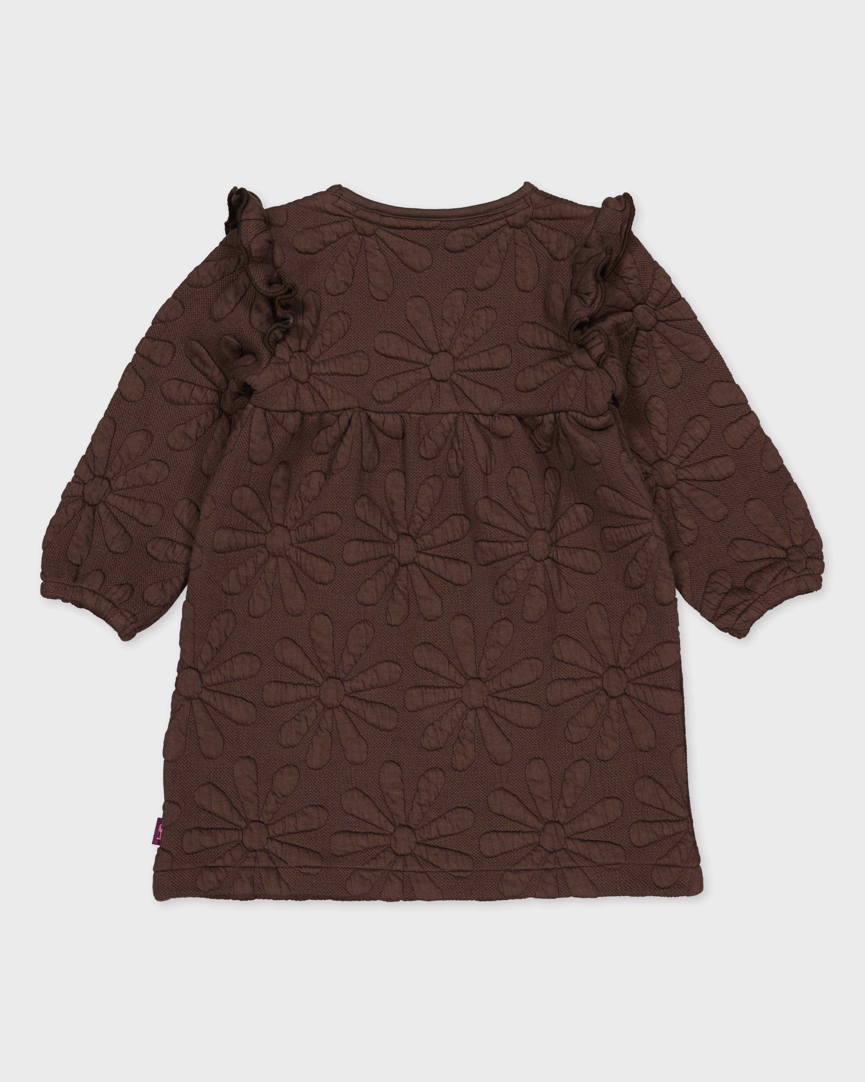 Chocoladebruine jurk met ruches | Brown
