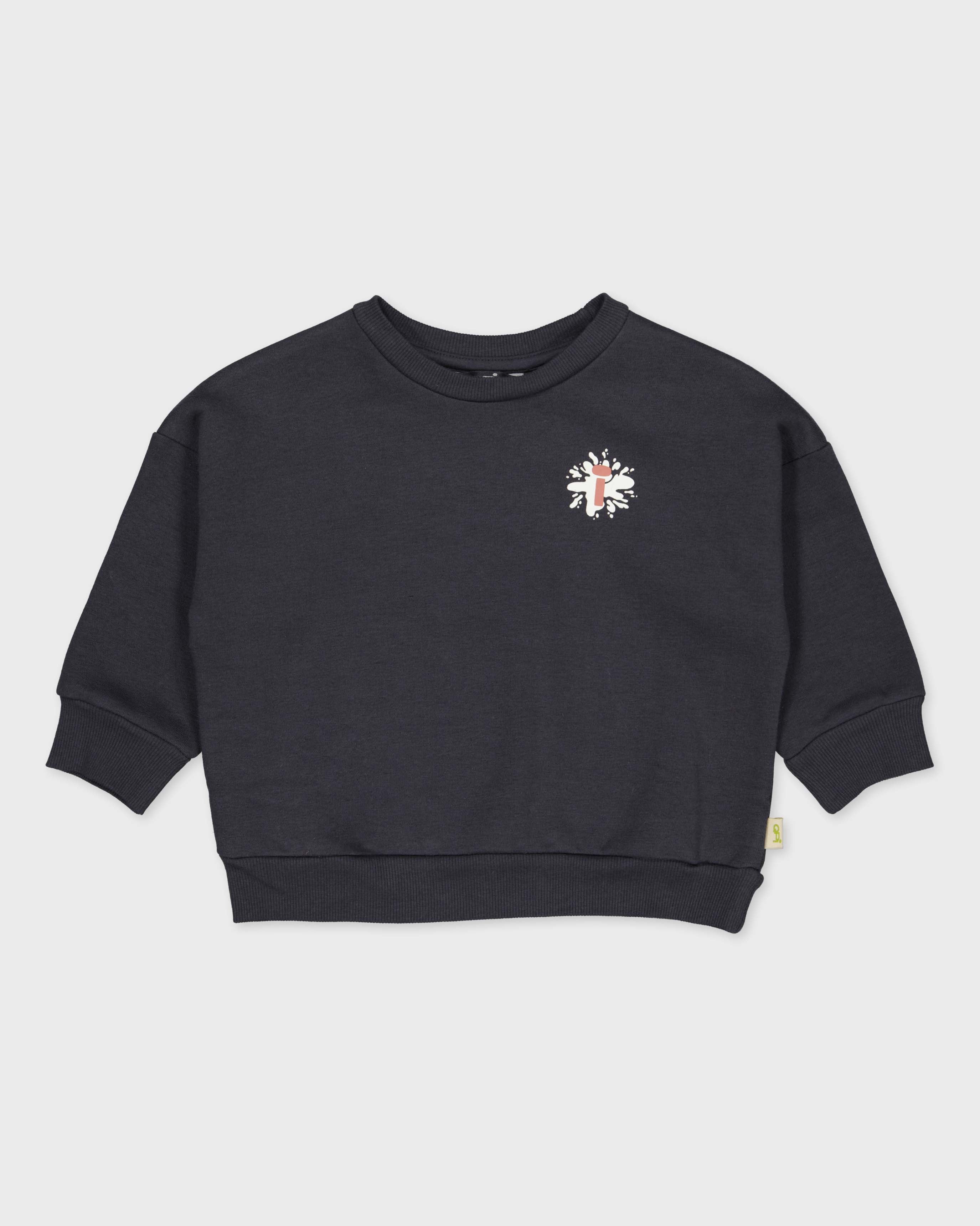 Antraciet sweater met rugprint | Deep Blue