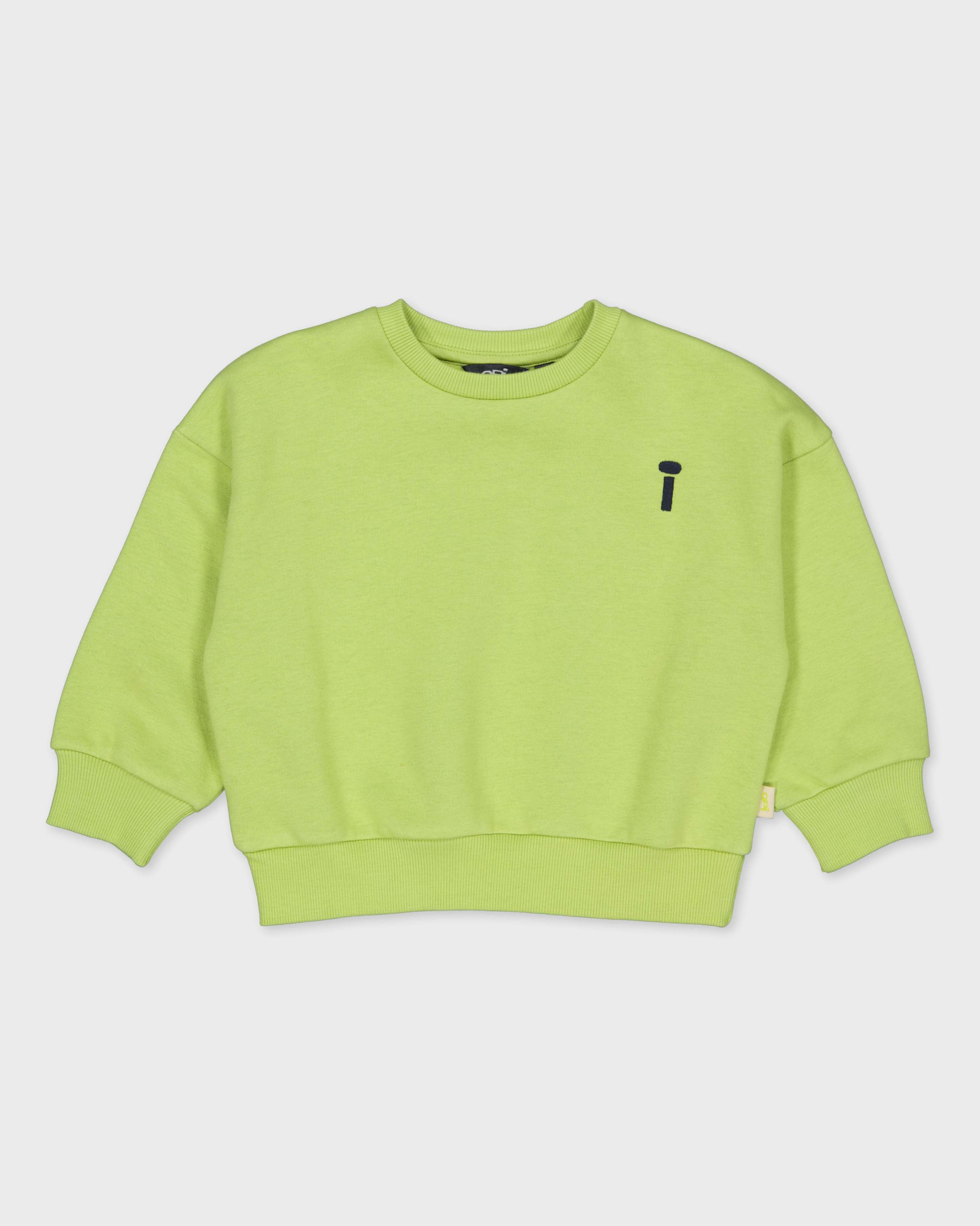 Limoengroene sweater met rugprint | Avocado Green