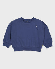 Blauwe sweater met rugprint | Deep Cobalt