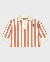 Ecru polo met roestbruine strepen | AOP Rust Stripe
