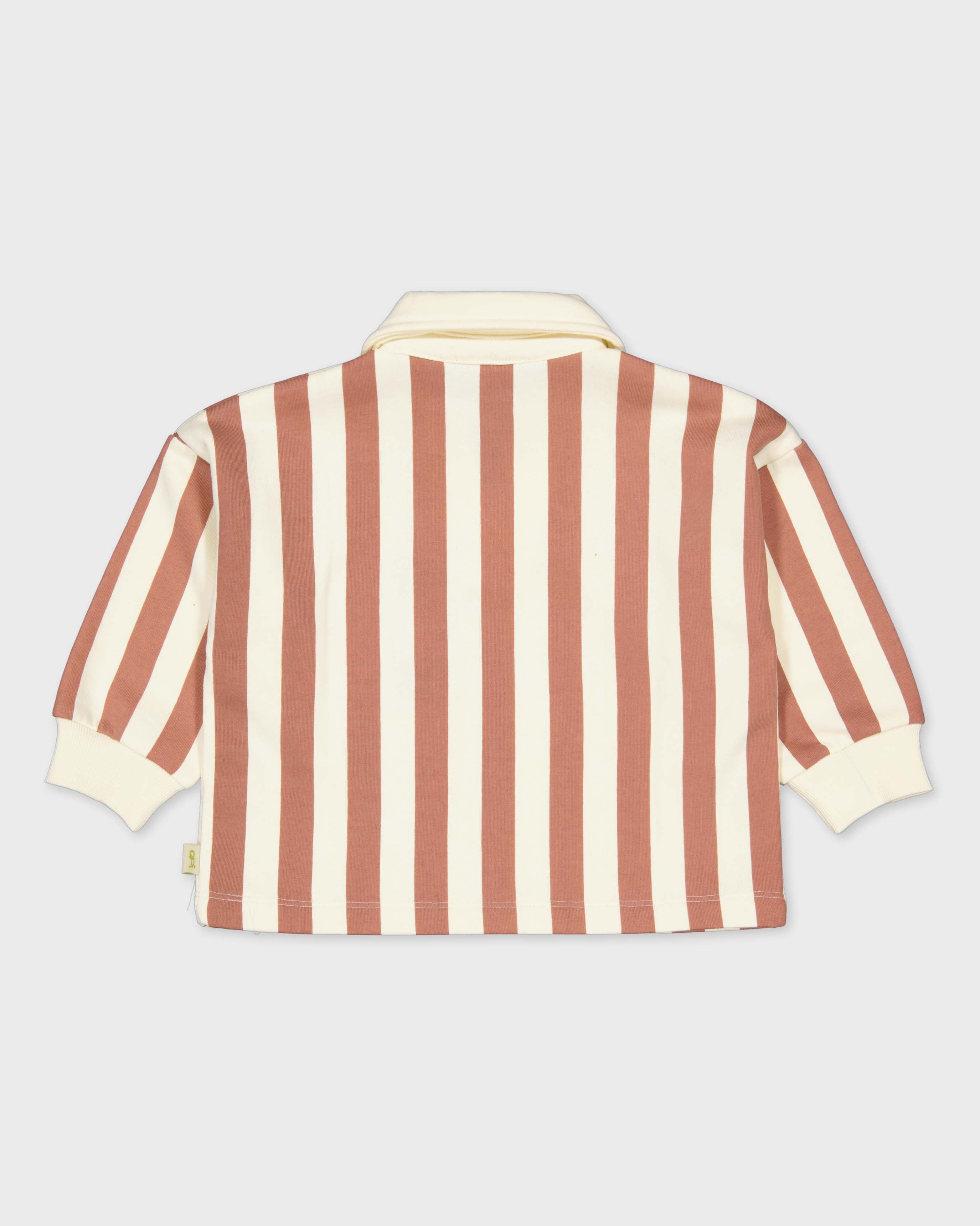 Ecru polo met roestbruine strepen | AOP Rust Stripe