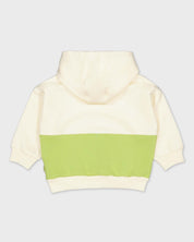 Ecru hoodie met limegroen vlak | Off White