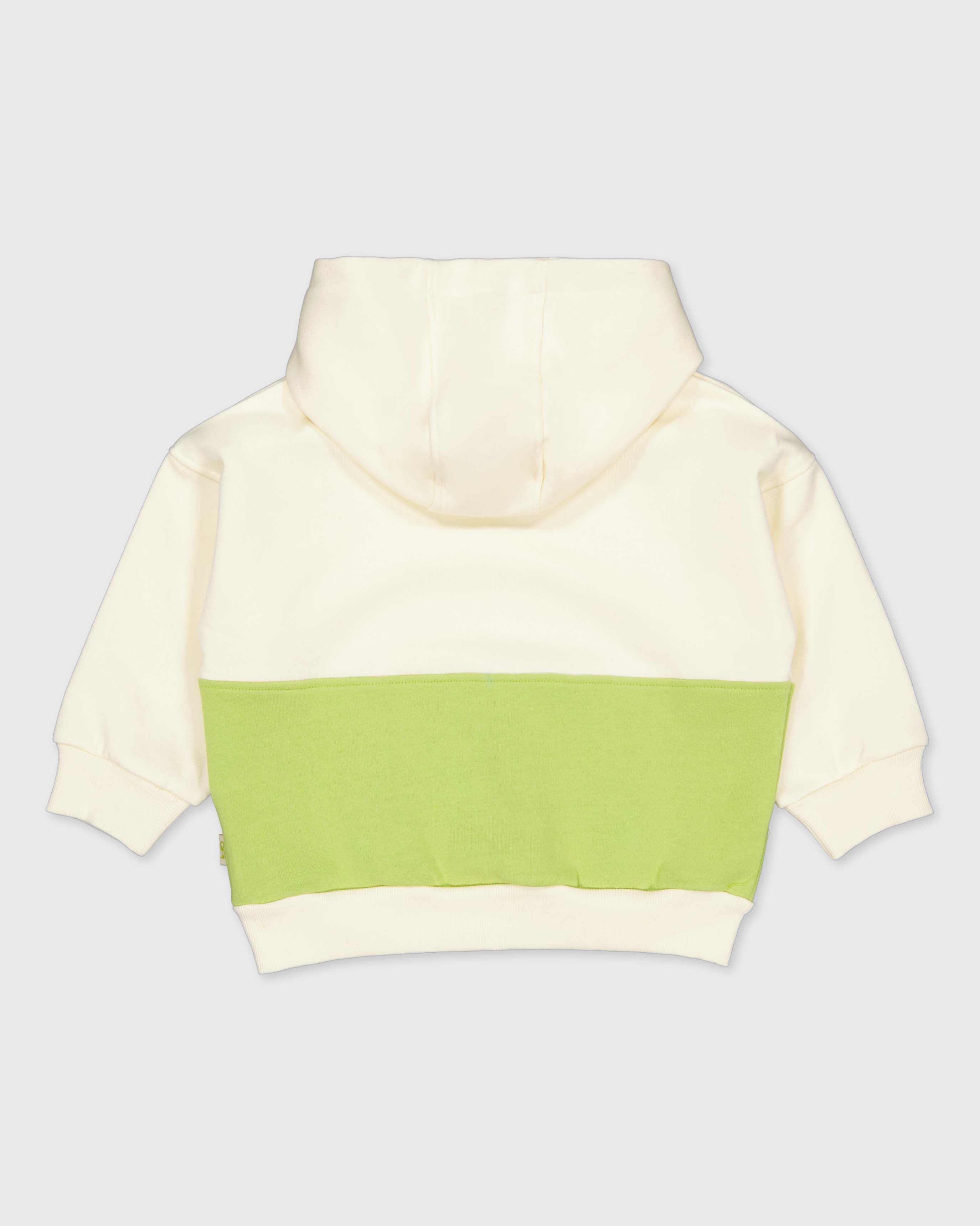 Ecru hoodie met limegroen vlak | Off White