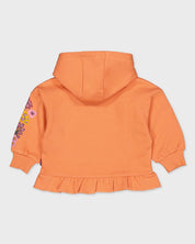 Oranje hoodie met volantzoom | Soft Orange