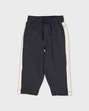 Antraciet joggingbroek met ecru zijstrepen | Deep Blue