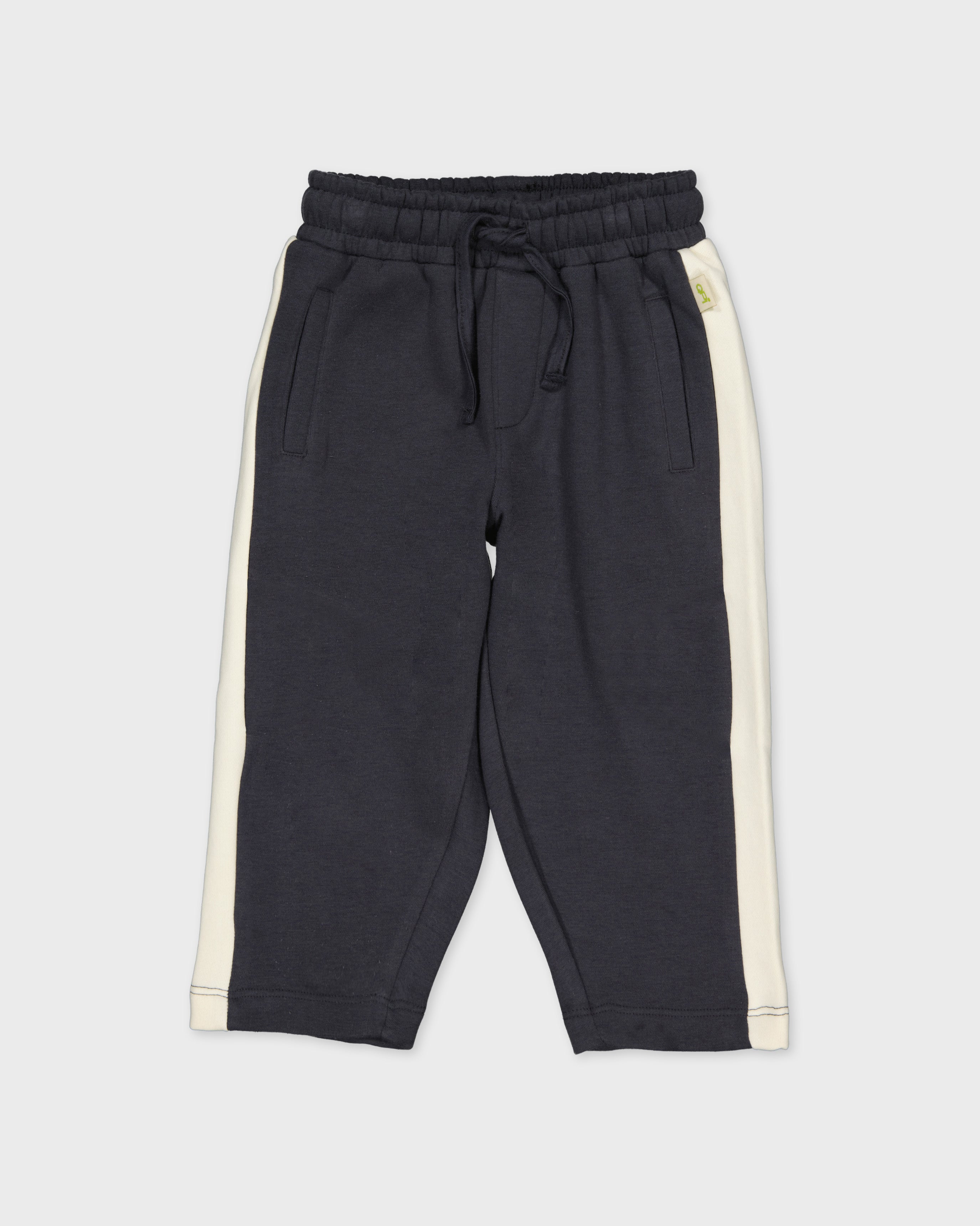 Antraciet joggingbroek met ecru zijstrepen | Deep Blue