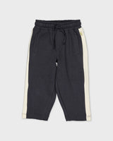 Antraciet joggingbroek met ecru zijstrepen | Deep Blue
