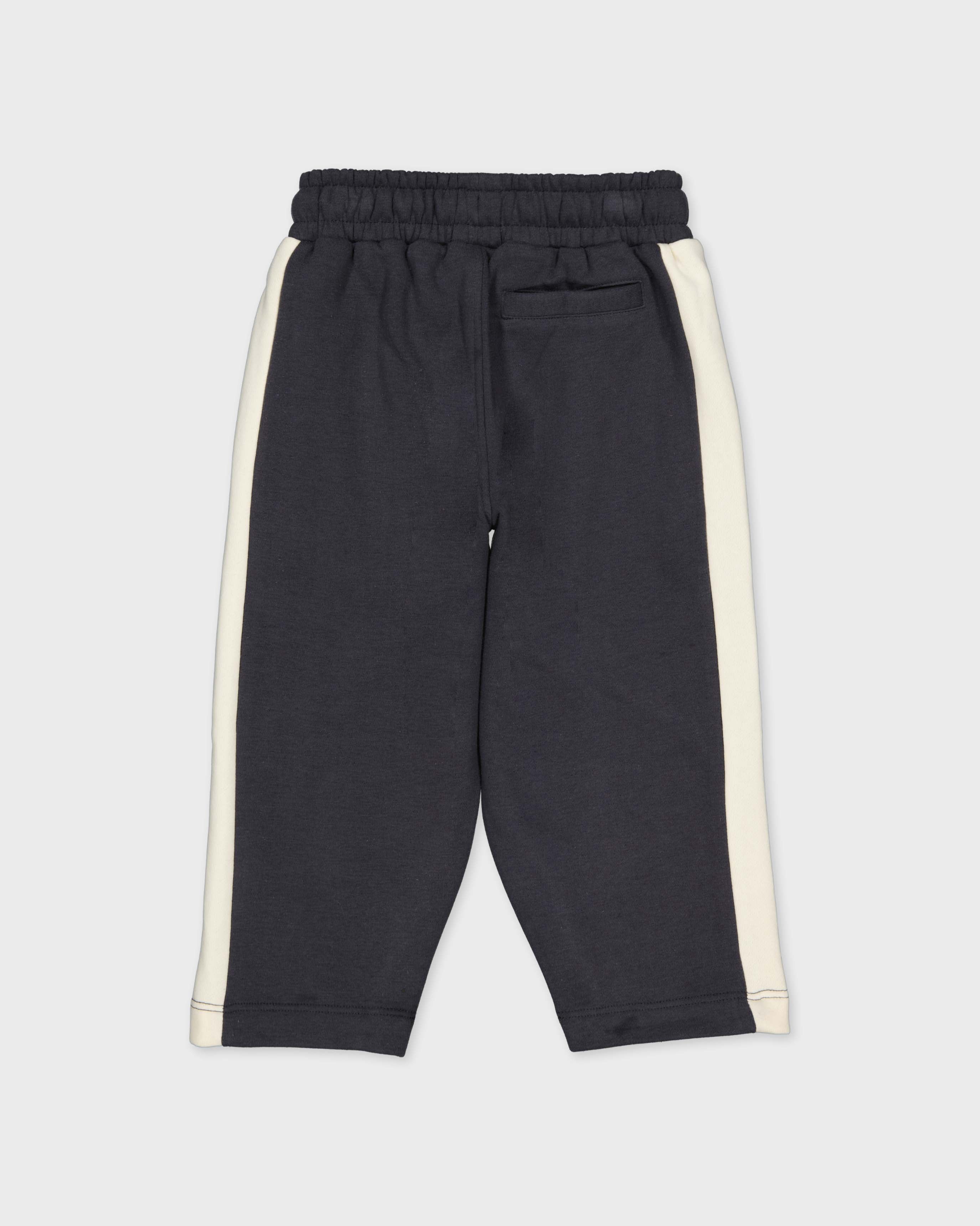 Antraciet joggingbroek met ecru zijstrepen | Deep Blue