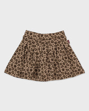 Taupebruine rok met luipaardprint | AOP Taupe Animal