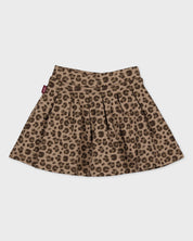 Taupebruine rok met luipaardprint | AOP Taupe Animal