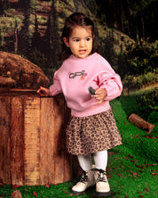 Taupebruine rok met luipaardprint | AOP Taupe Animal