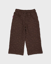 Chocoladebruine broek met bloemenstiksel | Brown