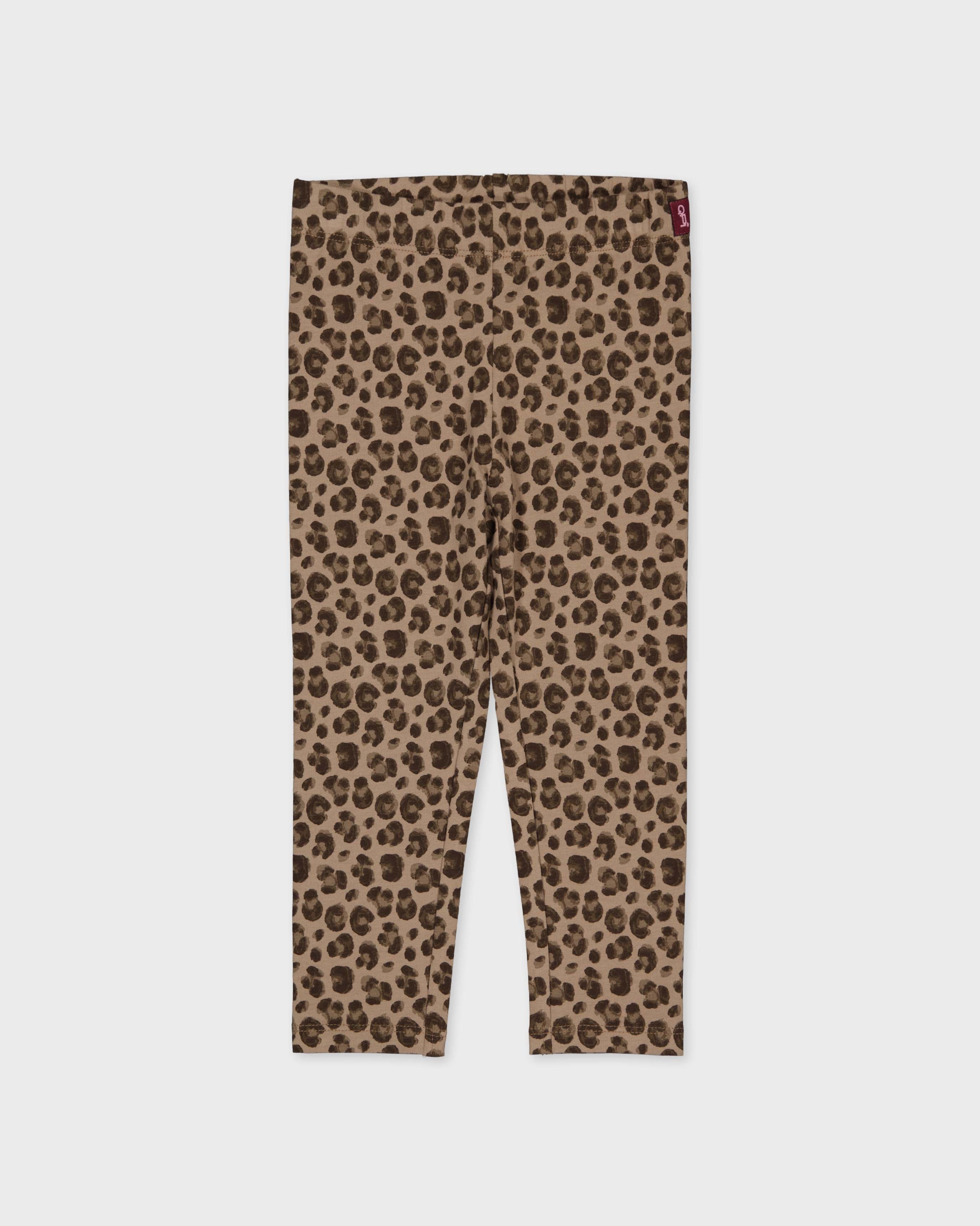 Taupebruine legging met luipaardprint | AOP Taupe Animal
